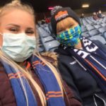 Fans in Murrayfield wearing masks